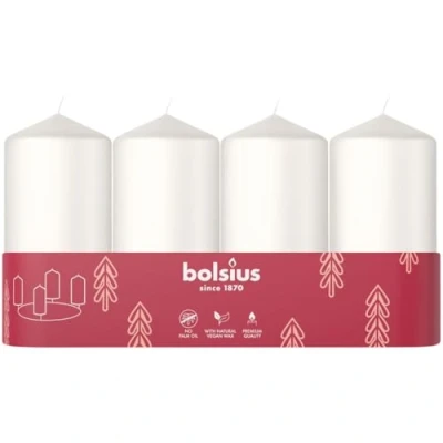 Afbeelding van Bolsius Stompkaars 100/48 4 stuks per verpakking Cloudy White