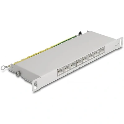 Afbeelding van 10 inch patch panel 8 Port CAT6A 0.5U Grijs