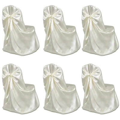 Afbeelding van Bruiloft Stoelhoes Crème (6 stuks)