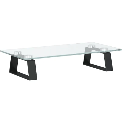 Afbeelding van vidaXL Monitorstandaard 40x20x8 cm gehard glas en metaal zwart