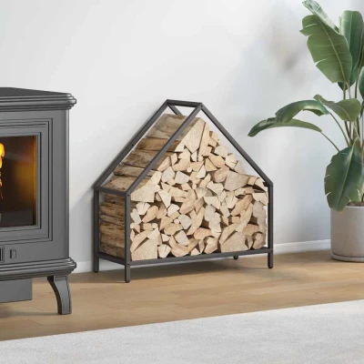 Afbeelding van Brandhoutrek 60x25x60 cm koudgewalst staal zwart