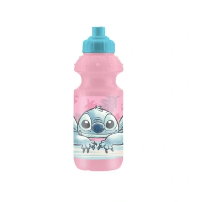 Afbeelding van My sweety pop Drinkfles Kunststof Voor kinderen Kleuterschool School Vakantie Maaltijden 18 cm 350 ml Hydratatie Cadeau idee (Stitch Roze/Blauw)