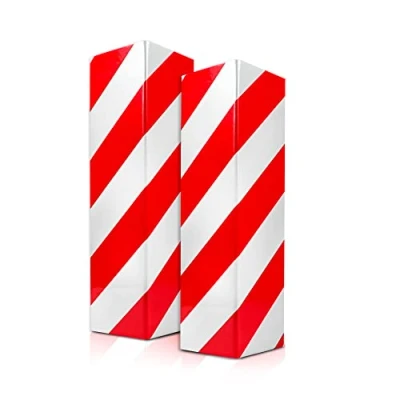Afbeelding van Set van 2 garagekolombeschermers, 40 x 20 cm, bescherming tegen stoten en krassen, rood