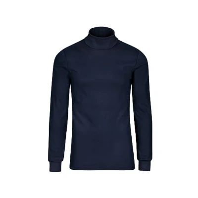 Image de Trigema Pull à col roulé manches longues pour homme, bleu marine, XS