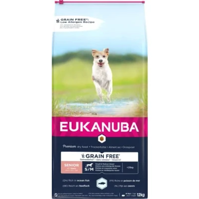 Afbeelding van Eukanuba Senior Small &amp; Medium Breed Graanvrij Oceaanvis Hondenvoer 12 kg