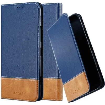 Afbeelding van Cadorabo Hoesje geschikt voor Nokia Lumia 1320 in DONKERBLAUW BRUIN Beschermhoes met magnetische sluiting, standfunctie en kaartvakje Book Case Cover Etui