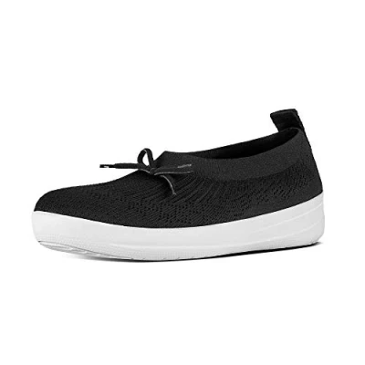 Afbeelding van FitFlop™ Uberknit Slip On Ballerina With Bow Poly/nylon Black Maat 36