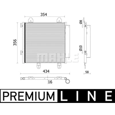 Afbeelding van MAHLE ORIGINAL AC 897 000P Condensor Airco Met droger 10 8 356 R 1234yf