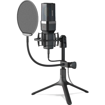 Afbeelding van Qware Gaming Microfoon Microphone Streaming Tratto Chat Zwart