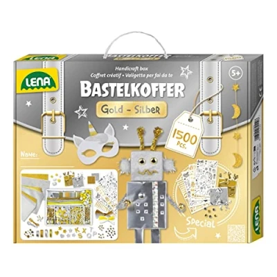 Afbeelding van Lena Creatief Jumbo Knutselkoffer Gold &amp; Silver 1500 onderdelen