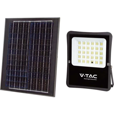 Afbeelding van V TAC VT 55300 Schijnwerpers op zonne energie IP65 Zwarte behuizing 2400 lumen 4000K