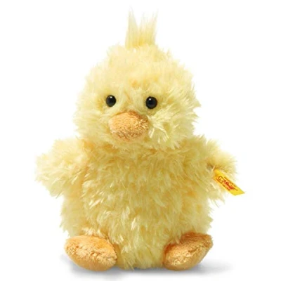 Afbeelding van Steiff Soft Original Pipsy zacht kuiken Cuddly Friends ca. 14 cm Pluche dier van het merk Knop in oor » Knuffel voor baby&#039;s vanaf de geboorte, 073892, geel