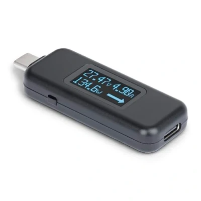 Afbeelding van StarTech.com USB C vermogenstester, digitale multimeter, bidirectionele spannings en stroommeter, 240 W PD EPR