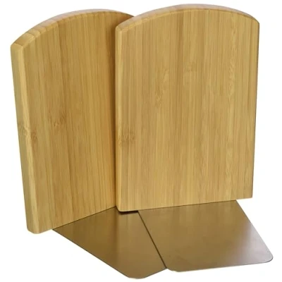 Afbeelding van Wedo 611207 boekensteunen (van bamboe 2 delig) bruin