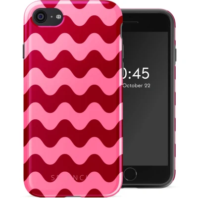 Afbeelding van Selencia Hoesje Geschikt voor iPhone SE (2022) / (2020) 8 7 Vivid Backcover Wave Vibes Lipstick