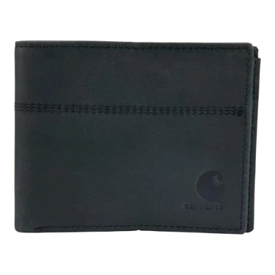 Afbeelding van Carhartt Casual lederen portemonnee voor heren, verkrijgbaar in verschillende stijlen en kleuren reizen, Zwart (2 kleppen), portefeuilles van zadelleer,
