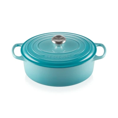 Afbeelding van Le Creuset Gietijzeren Ovale Braadpan In Caribbean Blue 29cm 4,7l