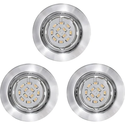 Afbeelding van EGLO Peneto Inbouwspotje LED Ø87mm. Chroom Set 3 Spots Richtbaar