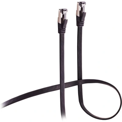Afbeelding van U/FTP CAT8.1 40 Gigabit platte netwerkkabel met TPE mantel / zwart LSZH 10 meter