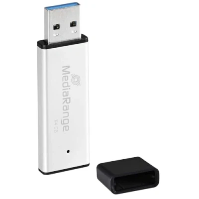 Afbeelding van MediaRange USB stick (64 GB, 3.0), stick, Zwart, Zilver