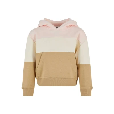 Afbeelding van Urban Classics Oversize 3TONE Hoodie voor kinderen, Maat: 134/140, Pink whitesand unionbeige