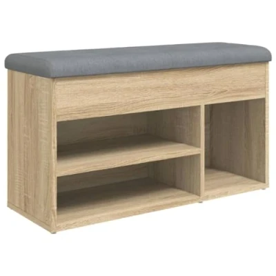 Image de vidaXL Banc à chaussures chêne sonoma 82x32x45,5 cm bois d&#039;ingénierie835028
