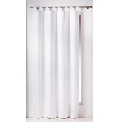 Afbeelding van Gordijnen Kant en klaar met ophanglus 140x260cm uni polyester wit