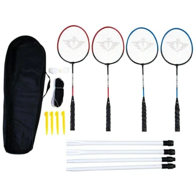 Afbeelding van Angel Sports Luxe Bamintonset 4 spelers met 2 shuttles netpost