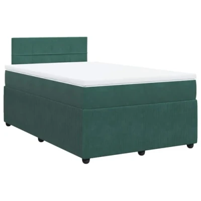 Image de vidaXL Sommier à lattes de lit avec matelas vert foncé 120x190 cm