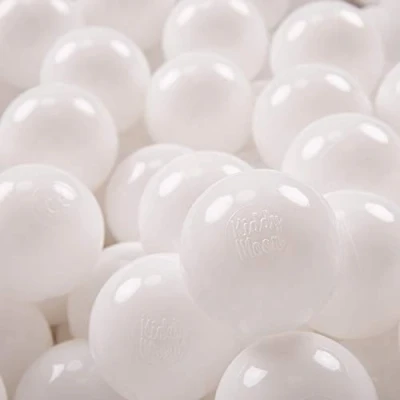 Afbeelding van KiddyMoon 700 ∅ 7cm kinderballen speelballen voor ballenbad baby eenkleurige plastic ballen made in eu, wit