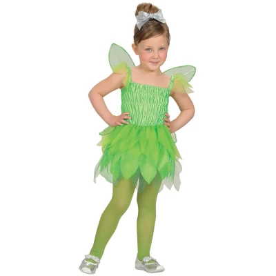 Afbeelding van Widmann Elfen Feeen &amp; Fantasy Kostuum Groene Pixie Huiself Sanne Meisje Groen Maat 116 Carnavalskleding Verkleedkleding