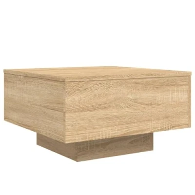 Image de vidaXL Table basse avec lumières LED chêne sonoma 55x55x31 cm836576