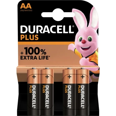 Afbeelding van Duracell batterij alkaline aa / mn1500 lr06 plus 100% extra life blister 4 pcs 12731