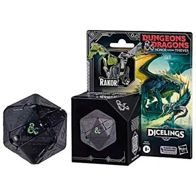 Image de Hasbro Dungeons &amp; Dragons Honor Among Thieves D&amp;D Dicelings F5212 Figurine articulée et Convertible Dragon Noir Rakor