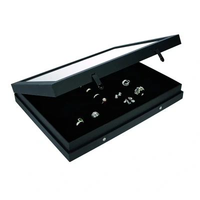Afbeelding van Safe Safe, Black Edition, Pressentatie box geschikt voor 56 Ringen Zwart afm: 400x300x55 mm. per st.