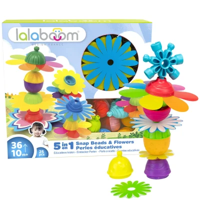 Afbeelding van Lalaboom educatieve klikkralen bloemen 25st