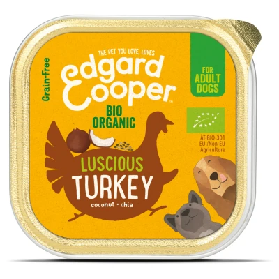 Afbeelding van Edgard&amp;Cooper Kuipje Bio Turkey Adult Hondenvoer Kalkoen Kokos Chiazaad 100 g Biologisch