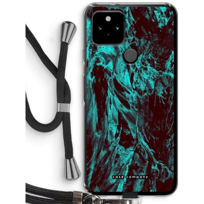 Afbeelding van Case Company® hoesje met Koord geschikt voor Google Pixel 5 Ice Age Telefoonhoesje Zwart Bescherming aan alle Kanten en Over de Schermrand