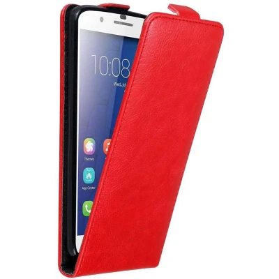 Afbeelding van Cadorabo Hoesje geschikt voor Honor 6 PLUS in APPEL ROOD Beschermhoes flip design Case Cover met magnetische sluiting