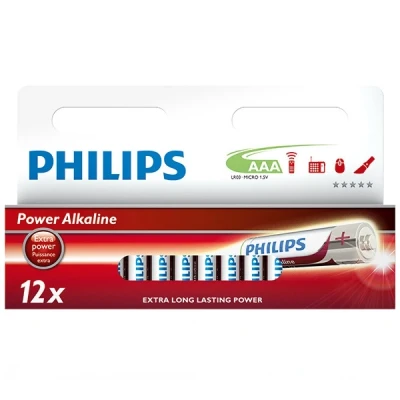 Image de Pack de 12 Piles AAA Philips Power Alkaline