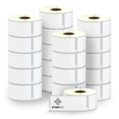 Afbeelding van STAR BOX Set van 20 etiketten, compatibel met Dymo 99012, zelfklevend, 36 mm x 89 mm, LabelWriter &amp; Seiko printers, grote adresetiketten 450 en 4XL (20)