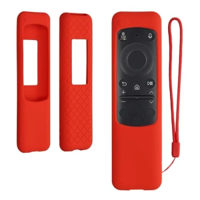 Afbeelding van kwmobile hoes geschikt voor Samsung BN59 01432A / 01432J TM2360e Siliconen anti slip afstandsbediening in rood