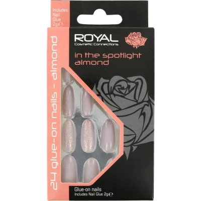 Afbeelding van Royal 24 Glue On Nail Tips In The Spotlight Almond (met nagellijm)