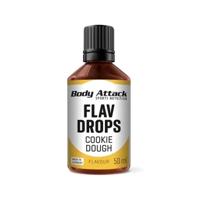 Afbeelding van Body Attack Flav Drops® Cookie Dough Aromadruppels voor levensmiddelen, suikervrij, calorievrij, veganistisch, Made in Germany, 50 ml