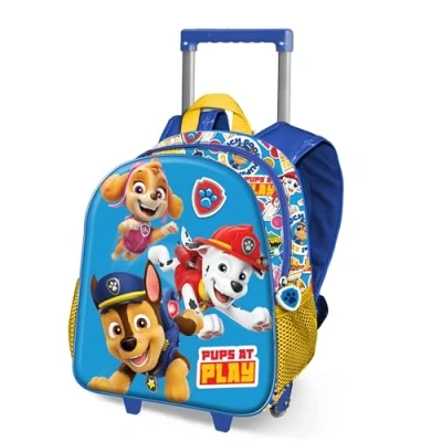Afbeelding van Paw Patrol Play Small 3D rugzak met wieltjes, blauw, 26 x 34 cm, inhoud 7 l, één maat, Patrol, kleine rugzak, Eén