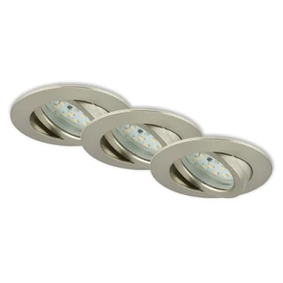 Afbeelding van Briloner leuchten 7209 032 inbouwset, LED, spot, lage inbouwhoogte, directe aansluiting, geen overdracht vereist, draaibaar, rond, kunststof, 5 W, nikkel mat, 3 stuks