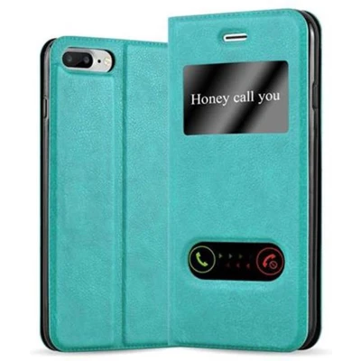 Afbeelding van Cadorabo Hoesje geschikt voor Apple iPhone 7 PLUS / 7S 8 in MUNT TURKOOIS Beschermhoes met magnetische sluiting, standfunctie en 2 kijkvensters Book Case Cover Etui