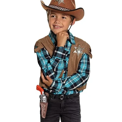 Afbeelding van Boland Set Cowboy kind Kinderen en volwassenen Unisex Indiaan