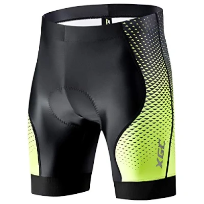 Afbeelding van XGC Fietsbroek voor heren, ademend, 4D spons met hoge dichtheid, Zwart/Groen
