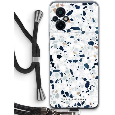 Afbeelding van Case Company® hoesje met Koord geschikt voor Xiaomi Poco M5 Terrazzo N1 Telefoonhoesje Zwart Bescherming aan alle Kanten en Over de Schermrand